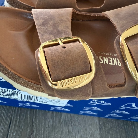BIRKENSTOCK Arizona Big Buckle oiled leather sandals cognac - Picture 6 of 8
